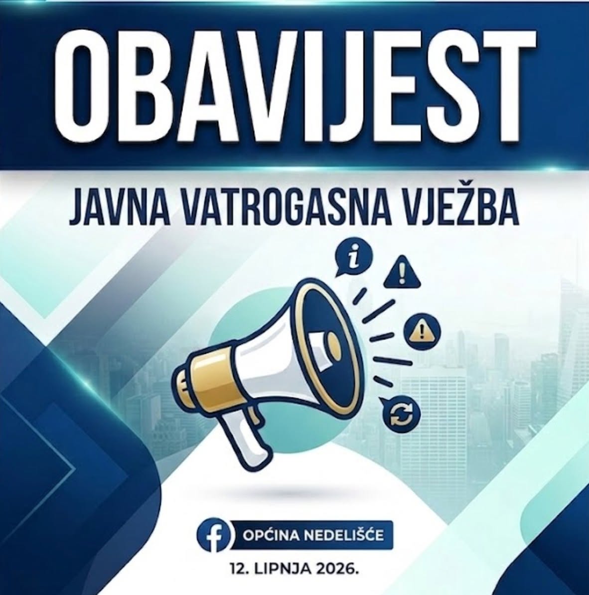 Obavijest o javnoj vatrogasnoj vježbi